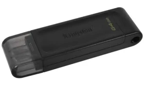 Kingston DataTraveler 70 - 64GB černá / Flash Disk / USB 3.2 Gen 1 Type C / poutko na klíče (DT70/64GB)