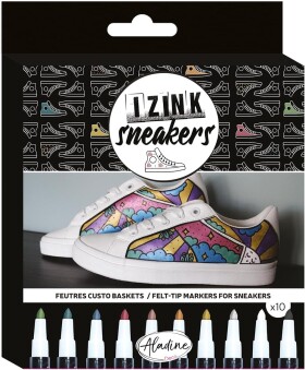 Aladine Aladine, 85534, Izink Sneakers, sada akrylových popisovačů k dekoraci tenisek, 10 ks