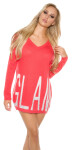 Trendy KouCla oversized v-sweater "GLAM" barva velikost Einheitsgroesse