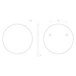 SAPHO - NOTION kulaté zrcadlo v rámu ø 80cm, zlato mat NT800G