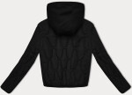 Černá krátká zimní bunda s ozdobnou kapucí S'west (B8261-1) odstíny černé L (40)