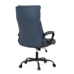 Kancelářské křeslo, tmavě modrá ekokůže, taštičkové pružiny, kovový kříž, kolečka na tvrdé podlahy