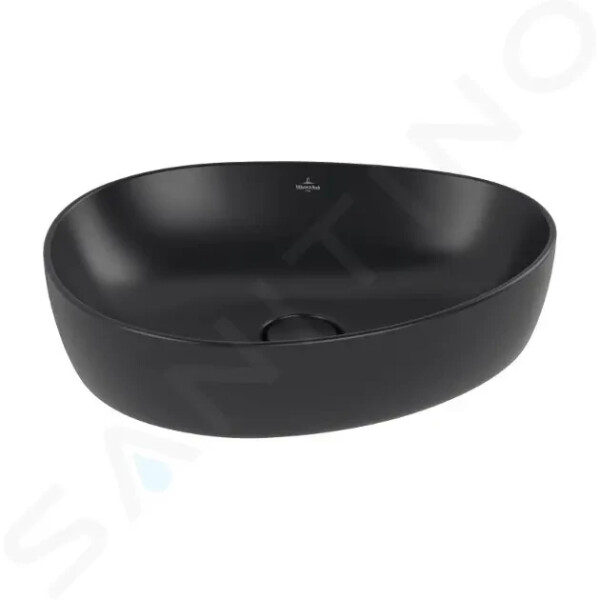 VILLEROY & BOCH - Antao Umyvadlo na desku, 40x51 cm, CeramicPlus, Pure Black 4A7351R7