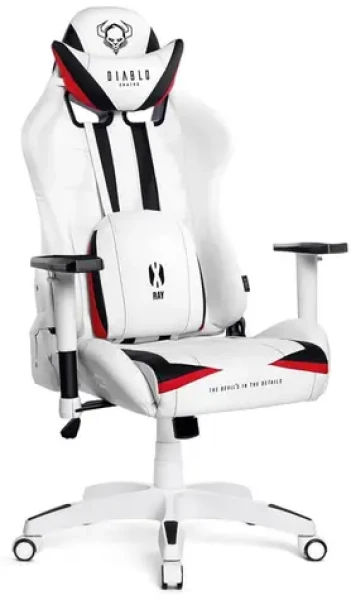 Diablo X-Ray Normal bílá / herní židle / nastavitelná / umělá kůže / pojezdová kolečka / nosnost 150 kg (X-RAYLBCZ)