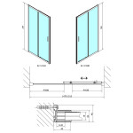 POLYSAN - EASY BLACK sprchové dveře 1500, čiré sklo EL1515B