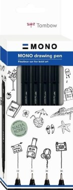 Tombow Fineliner MONO drawing pen - sada Fine 4ks