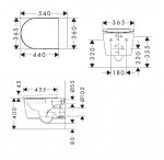HANSGROHE - EluPura S Original Závěsné WC se sedátkem SoftClose, Rimless, bílá 62050450