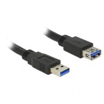 Delock USB 2.0 prodlužovací kabel plochý zahnutý [1x USB 2.0 zástrčka A - 1x USB 2.0 zásuvka A] 1.00 m černá oboustranně zapoji