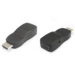 PremiumCord převodník HDMI na VGA miniaturní provedení se zvukem a napájecím konektorem / černý (8592220013028)