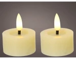 LED čajová svíčka (2 ks) Lumineo 4,4x5,2 cm, krémová vosková