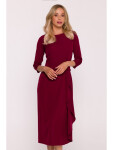 S425 Šaty s volánkem - bordó EU L