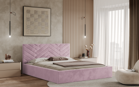 FRONTI Postel TRIEST 140x200 růžová s úložným prostorem