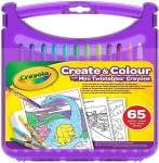 Crayola Crayola, 04-0378-E-000, Create & Colour, cestovní sada pastelek s pracovními listy, 65 ks