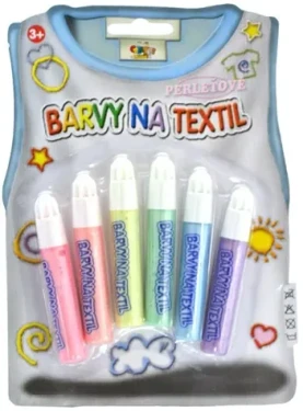 CREATOYS Barvy na textil perleťové 6 ks / Výtvarná sada / od 3 let (FBP076B)