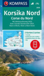 Korsika Nord, Corse du Nord, Weitwanderweg GR20 1:50 000 / sada 3 turistických map KOMPASS 2250