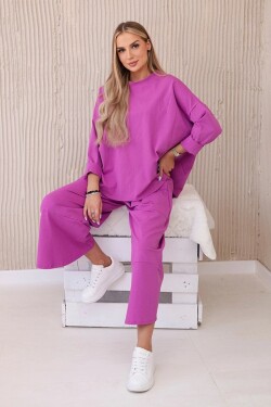 Dámský komplet mikina + kalhoty - fialová