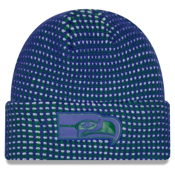 New Era Pánská zimní čepice Seattle Seahawks NFL 2026 Sideline Cold Weather Throwback Cuffed