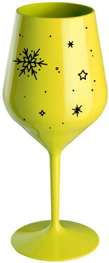 ZIMĚNKA žlutá nerozbitná sklenice na víno 470 ml