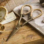 Ib Laursen Kovové nůžky Rattan Handle, zlatá barva, kov