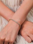 ELENYS Tennis 3 mm – pozlacený náramek 18K žluté zlato Délka náramku: 17,4 cm