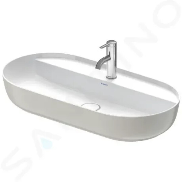 DURAVIT - Luv Umyvadlo na desku, 800x400 mm, bez přepadu, s otvorem pro baterii, WonderGliss, bílá/matná šedá 03808023001