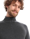 Pánské triko dlouhý rukáv ICEBREAKER Mens ZoneKnit™ 260 LS Half Zip, Jet HTHR/Black/Metro HTHR/Cb velikost: S