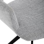 Židle jídelní, šedá látka, 360° vratný mechanismus, černý kov