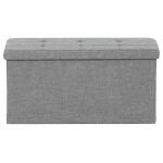 Taburet s úložným prostorem, látka šedá