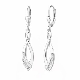 Stříbrné visací náušnice se zirkony Lina - stříbro 925/1000, Stříbrná