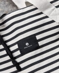 House Doctor Velká plátěná nákupní taška Black/Off-white, černá barva, textil