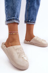 Lesklé dámské pantofle béžové Geraja 40