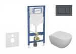 GEBERIT - Duofix Set předstěnové instalace, klozetu Oudee a sedátka softclose, tlačítko Sigma30, matná černá/černá SANI11CA5100B