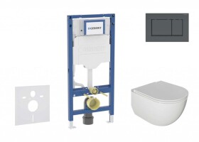 GEBERIT - Duofix Set předstěnové instalace, klozetu Oudee a sedátka softclose, tlačítko Sigma30, matná černá/černá SANI11CA5104B