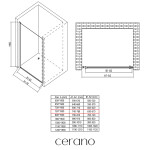CERANO - Sprchové křídlové dveře Antelo L/P - 6 mm - černá matná, transparentní sklo - 75x190 CER-481750