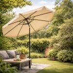 Velký zahradní slunečník s naklápěním - 300 cm béžová