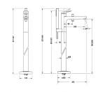 DURAVIT - Wave Vanová baterie do podlahy, kartáčovaný bronz WA5250000004