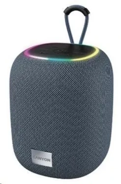 Canyon BSP-8 šedá / Bezdrátový reproduktor / BT 5.2 / RGB / 10W / USB-C / USB-A / microSD / AUX (CNE-CBTSP8G)