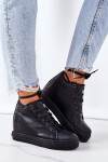 Leather Wedge Sneakers Big Star EE274127 Black 39