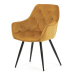 Jídelní židle, žlutá, sametová látka, DCH-421 YEL4
