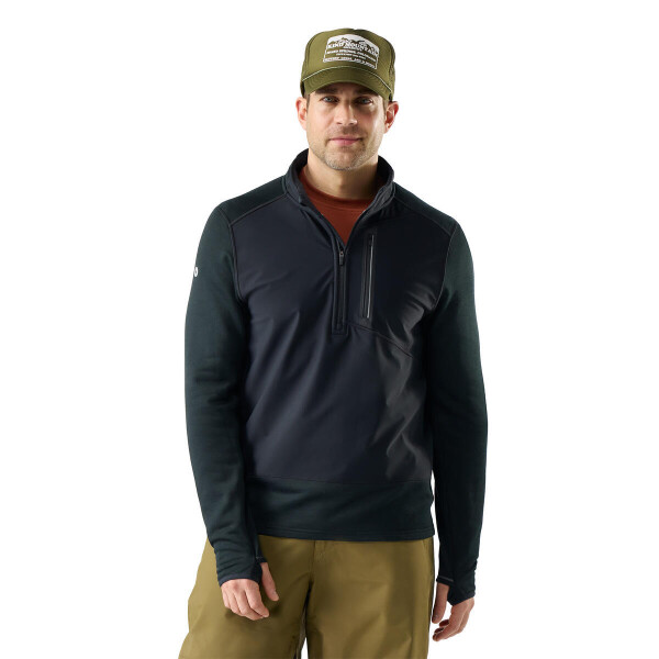 Pánská merino mikina SMARTWOOL Men's Active Fleece Wind 1/2 Zip, Black velikost: M