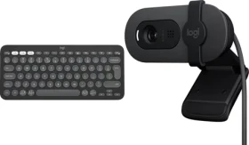 Logitech Pebble Keys 2 K380s + Brio 100 / Sada / Bezdrátová klávesnice / Webkamera / Bluetooth