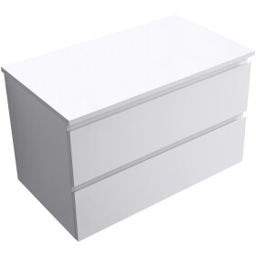 CERANO Koupelnová skříňka Carole - bílá matná + deska pod umyvadlo z lit. mramoru Elanys - 12 mm - bílá matná - 80x49,2x46 cm