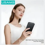 USAMS PB80 bílá / Powerbanka / 10 000 mAh / PD 20W / LED displej (10KCD24902)