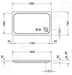 DURAVIT - D-Code Sprchová vanička 1200x700 mm, Antislip, alpská bílá 720094000000001