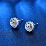 Royal Fashion stříbrné náušnice HA-XEZ004-SILVER-MOISSANITE-ZIRCON