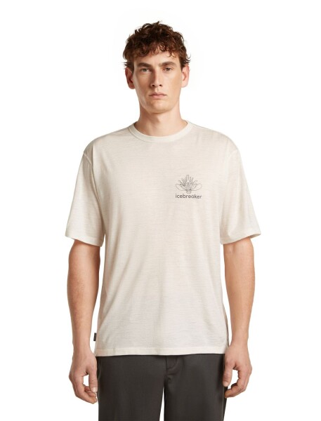 Pánské merino triko s krátkým rukávem ICEBREAKER Mens 150 Tech Lite SS Relaxed Tee Fern Study, Ecru Hthr velikost: L