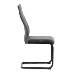 Židle jídelní, šedá látka, černý kov