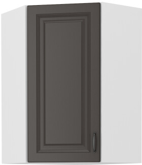 Horní rohová skříňka Stilo 60x60 GN-90 1F (45°) Barva korpusu: Bílá, Barva dvířek: Grafit