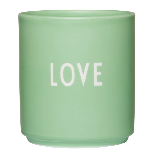 DESIGN LETTERS Porcelánový hrnek Green Love 300 ml, zelená barva, porcelán