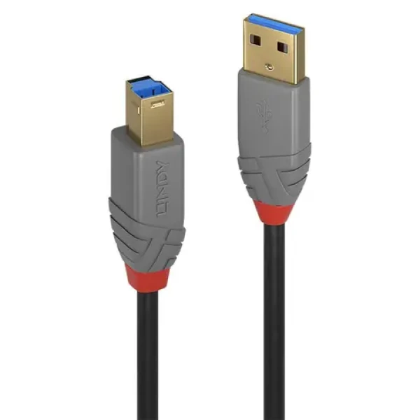 Lindy Anthra Line USB-A - USB-B 5m černá / USB kabel / USB 3.2 Gen 1 / 5 Gbit/s / M/M (36744)